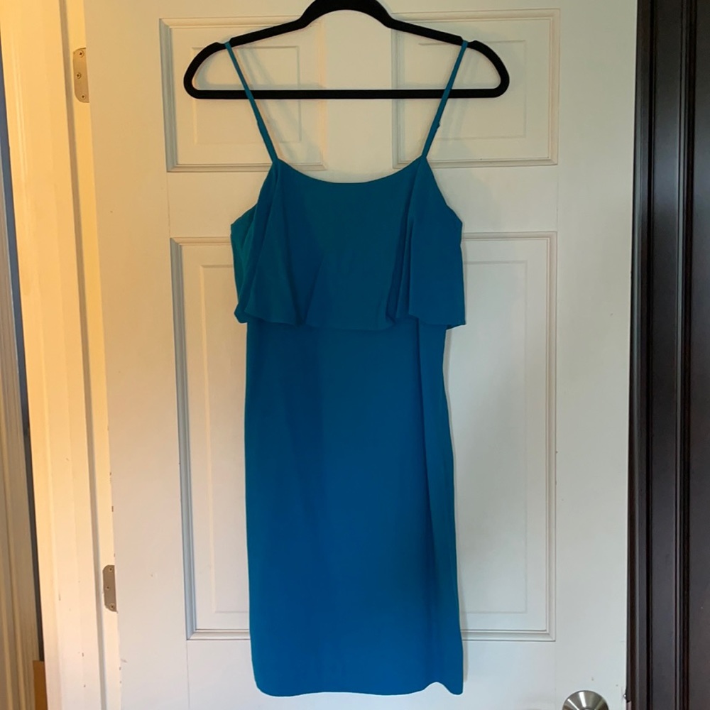 J Crew slip dress teal size 0